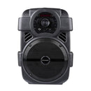KOCASO Wireless Speaker Portable PA Karaoke System with 8" Subwoofer Sound System Wired Microphone w/ DJ Lights FM Remote Control