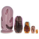 Sad Cat & Friends Wooden Nesting Dolls 5.75 Inches