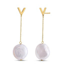 14k Yellow Gold Tesoro Pearl Drop Earrings