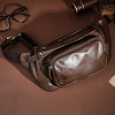 Simple Retro First-Layer Cowhide Mens Chest Bag