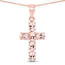 14K Rose Gold Plated 2.58 Carat Genuine Morganite .925 Sterling Silver Pendant