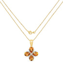 2.46 Carat Genuine Madeira Citrine and White Topaz .925 Sterling Silver Pendant