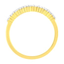 IGI Certified 1/4 Cttw Diamond 10K Yellow Gold Prong Set Fluted Band Style Ring (I-J Color, I2-I3 Clarity) - Size 7