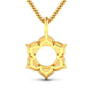 0.14 Carat Genuine White Diamond 14K Yellow Gold Semi Mount Pendant - holds 8.00mm Round Gemstone