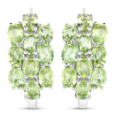 8.84 Carat Genuine Peridot .925 Sterling Silver 3 Piece Jewelry Set (Ring, Earrings, and Pendant w/ Chain)