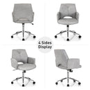 Adjustable Hollow Mid Back Leisure Office Chair with Armrest-Gray