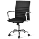 High Back Ribbed Office Chair with Armrests