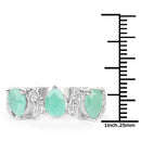 1.87 Carat Genuine Emerald and White Topaz .925 Sterling Silver Ring