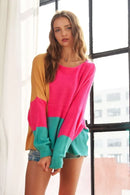 ADORA Loose Fit Colorblock Sweater