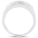 0.70 Carat Genuine White Sapphire .925 Sterling Silver Ring