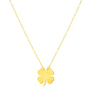 14K Yellow Gold Four Leaf Clover Necklace