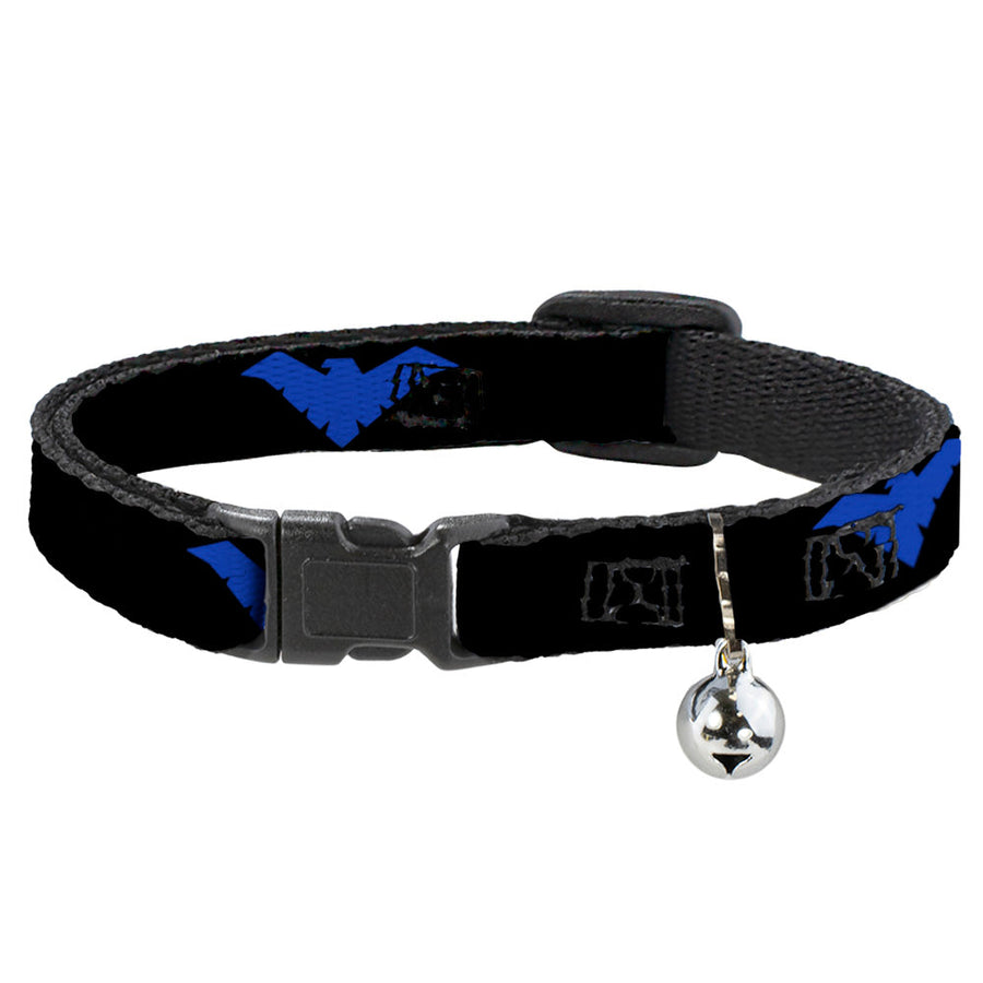 Cat Collar Breakaway - Nightwing Logo Black Blue