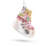 Teddy Bear Baby's First Glass Christmas Ornament