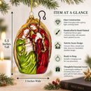 Nativity Scene Glass Christmas Ornament