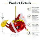 Santa Snowboarding Glass Christmas Ornament