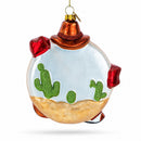 Western Ensemble with Guitar, Cowboy Boots Glass Christmas Ornament