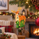 White-Tailed Deer Glass Christmas Ornament