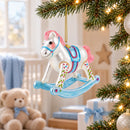 Baby’s First Rocking Horse Glass Christmas Ornament