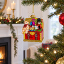 Teddy Bear, Nutcracker, and Gift Chest Glass Christmas Ornament
