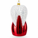 Angel with Three Wise Men Glass Christmas Ornament
