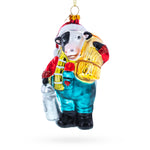 Cow Carrying Milk Jug Blown Glass Christmas Ornament