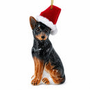 German Shepherd Puppy Glass Christmas Ornament
