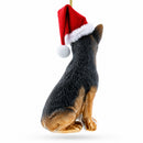 German Shepherd Puppy Glass Christmas Ornament
