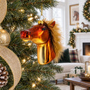 Horse Head Glass Christmas Ornament