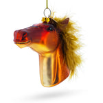 Horse Head Blown Glass Christmas Ornament