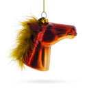 Horse Head Blown Glass Christmas Ornament