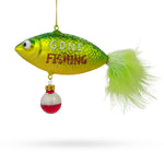 Gone Fishing Blown Glass Christmas Ornament