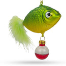 Gone Fishing Blown Glass Christmas Ornament