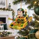 Santa the Tank Commander Glass Christmas Ornament
