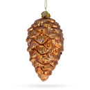 Wise Owl Nestled in Pine Cone Blown Glass Christmas Ornament
