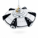 Intriguing UFO/ Alien Spaceship Glass Christmas Ornament