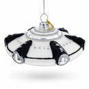 Intriguing UFO/ Alien Spaceship Glass Christmas Ornament