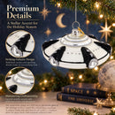 Intriguing UFO/ Alien Spaceship Glass Christmas Ornament