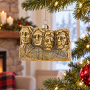 Mount Rushmore, South Dakota Glass Christmas Ornament