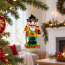 New Year Festive Nutcracker Glass Christmas Ornament