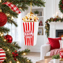 Popcorn Bucket Glass Christmas Ornament