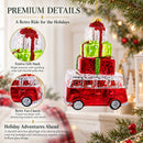 Hippie's Retro Bus Glass Christmas Ornament