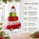 Hippie's Retro Bus Glass Christmas Ornament