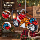 Rugged Hunter's Motorcycle Glass Christmas Ornament
