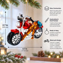 Rugged Hunter's Motorcycle Glass Christmas Ornament