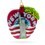 New York City Apple Symbol Blown Glass Christmas Ornament