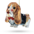 Lovable Spaniel Dog Blown Glass Christmas Ornament