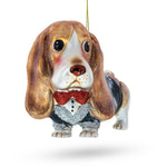 Lovable Spaniel Dog Blown Glass Christmas Ornament