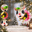 Pitbull Glass Christmas Ornament