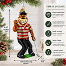 Sporty Tiger Engaged in Golf Glass Christmas Ornament