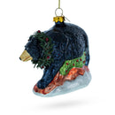 Majestic Black Bear Blown Glass Christmas Ornament